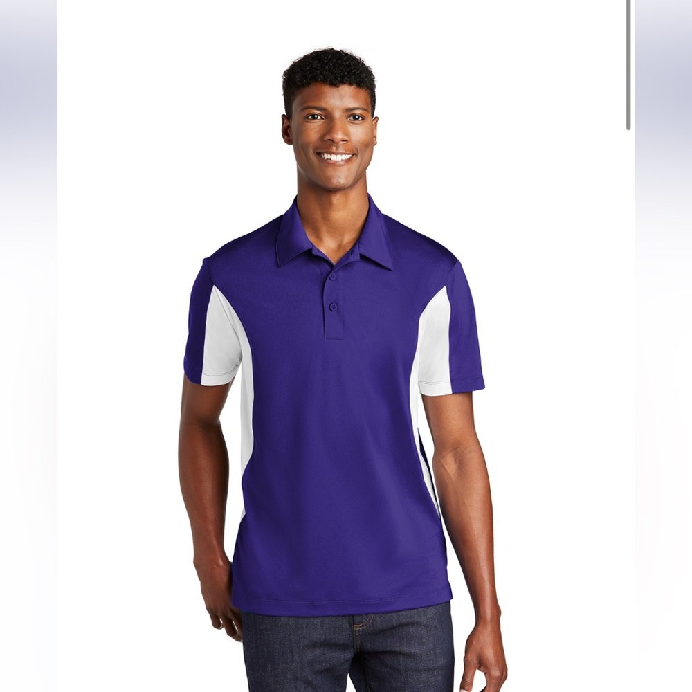 Sport-Tek® men’s medium Side Blocked Micropique Sport-Wick® Polo